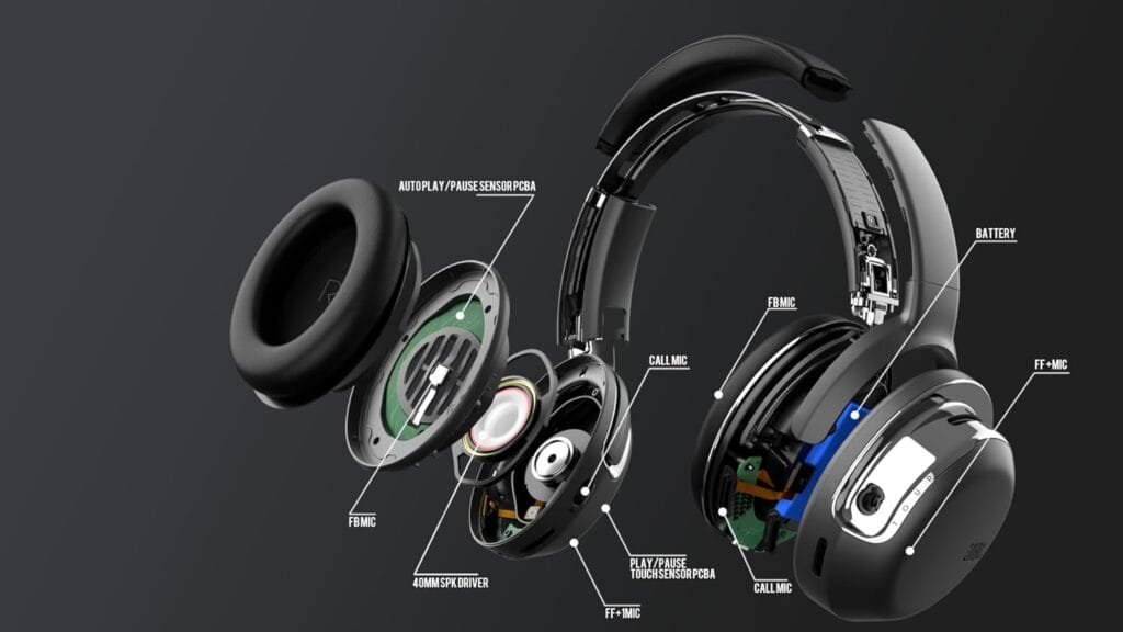 JBL Tour One M2, Auriculares Over Ear inalámbricos con tecnología híbrida True Adaptive ANC y hasta 50 horas de autonomía