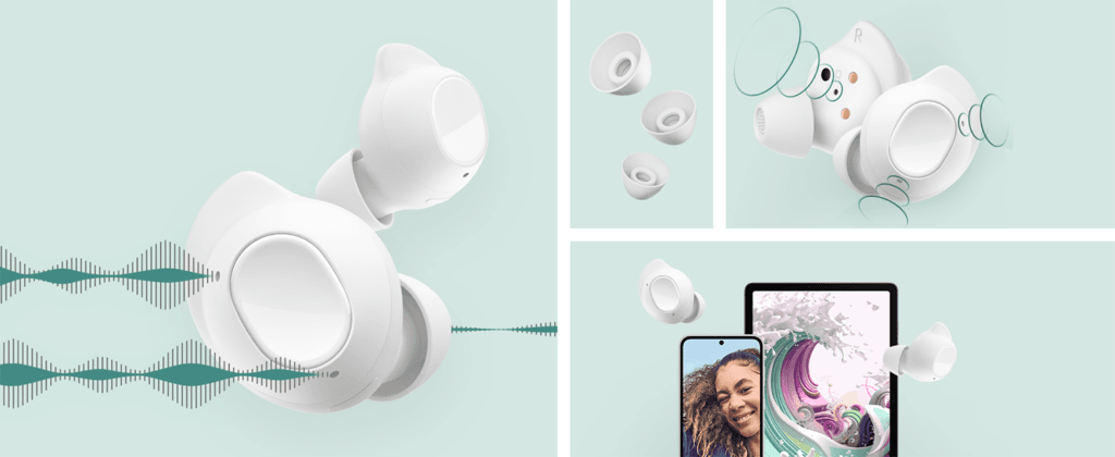 Samsung Galaxy Buds FE + Cargador - Auriculares Inalámbricos, Cancelación de Ruido Activa, Ajuste Cómodo, 3 Micrófonos, Control Táctil, Bajos Graves